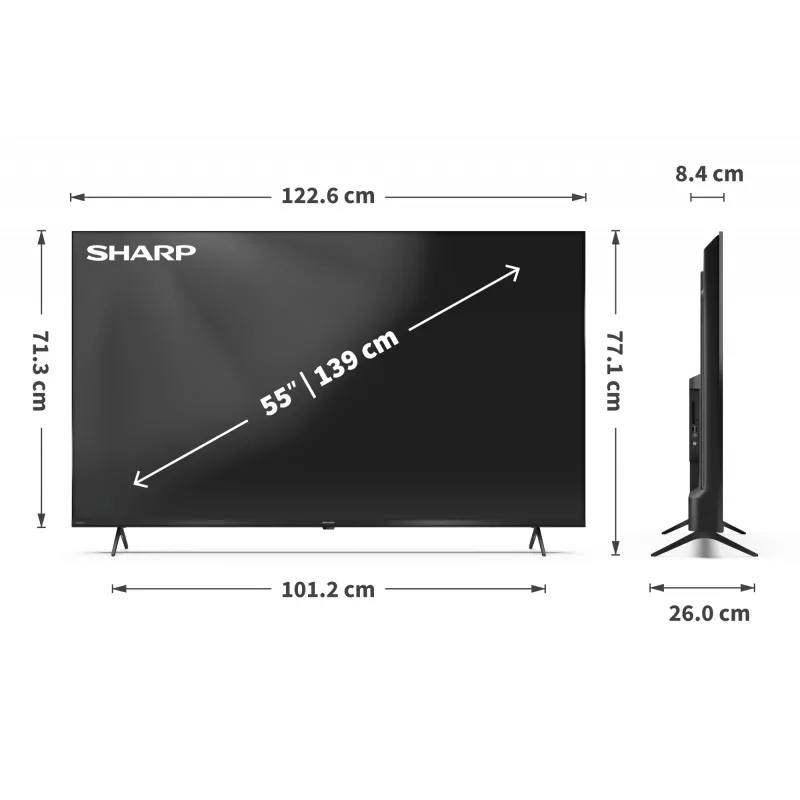 Sharp 55HP5265E TV 139,7 cm (55 ίντσες) 4K Ultra HD Smart TV Wi-Fi Μαύρο