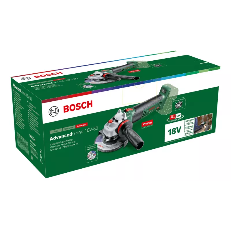 Bosch AdvancedGrind 18V-80 Επαναφορτιζόμενος γωνιακός τροχός, 125 mm