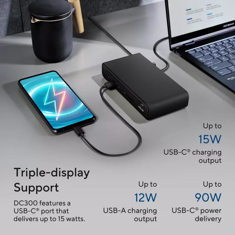 ASUS Triple Display USB-C Dock DC300 Docking USB 3.2 Gen 2 (3.1 Gen 2) Type-C μαύρο