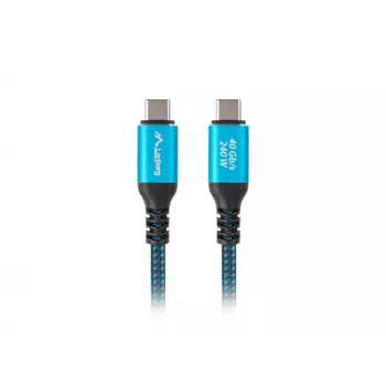 Καλώδιο USB-C LANBERG CA-CMCM-44CU-0005-BK 0,5 m — USB4 Gen 2x2, 40 Gbit/s, 240 W, μαύρο