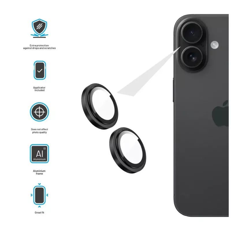 FIXED Κάμερα Γυαλί για Apple iPhone 17 — Γυαλί Μαύρο