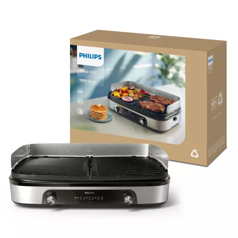 Ηλεκτρική ψησταριά Philips HD6222/90 2400 W Μαύρο Ανοξείδωτο ατσάλι