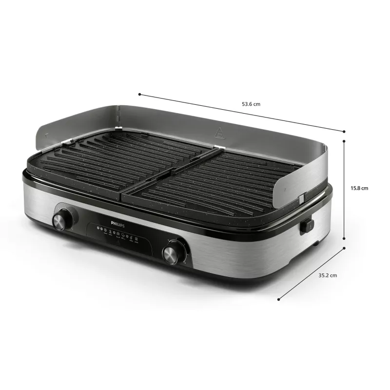 Ηλεκτρική ψησταριά Philips HD6222/90 2400 W Μαύρο Ανοξείδωτο ατσάλι