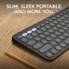 Logitech Pebble Keys 2 K380s Πληκτρολόγιο Universal RF Wireless + Bluetooth QWERTY US International Graphite