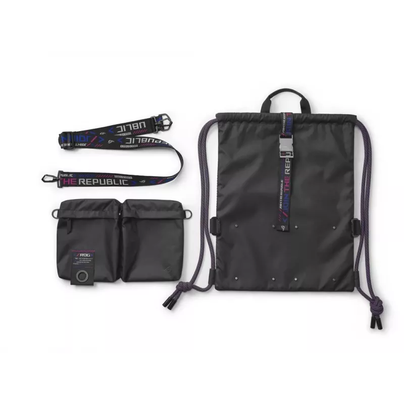 Σακίδιο ASUS BD3700 ROG SLASH Πολυλειτουργική Τσάντα με Κορδόνι Μαύρο 810g