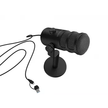 Ενσύρματο Μικρόφωνο PC GENESIS Radium 350D – USB Type-A/Type-C, Ευαισθησία -48 dB, 16–14.000 Hz, Καλώδιο 2,5 m, μαύρο