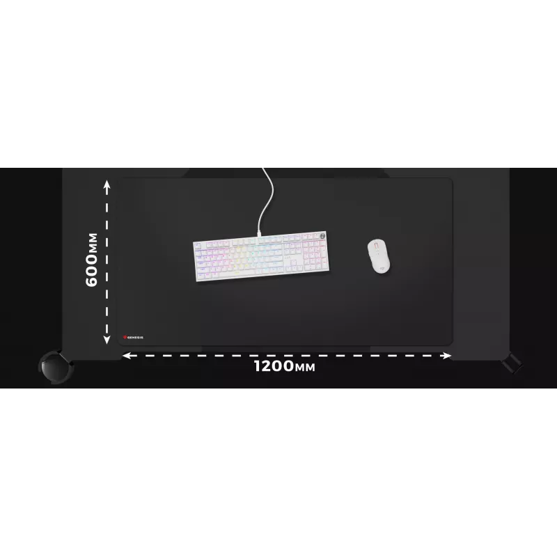 GENESIS Carbon 500 Hyper Logo, Μαύρο, Μονόχρωμο, Ύφασμα, Καουτσούκ, Mousepad Gaming