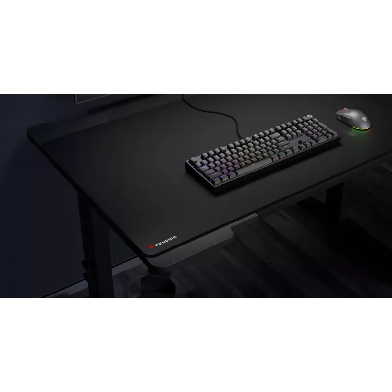GENESIS Carbon 500 Hyper Logo, Μαύρο, Μονόχρωμο, Ύφασμα, Καουτσούκ, Mousepad Gaming