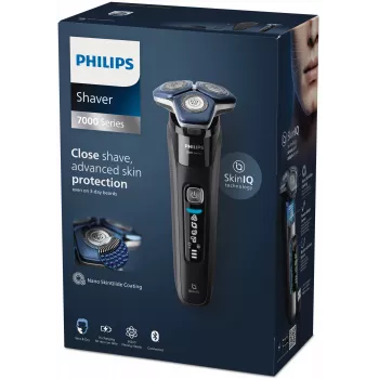 Ηλεκτρική περιστροφική ξυριστική μηχανή Philips Series 7000 S7886/35 — 3 κεφαλές ξυρίσματος, υγρή & στεγνή χρήση, μπαταρία Li-Ion, 60 λεπτά διάρκεια, μαύρο