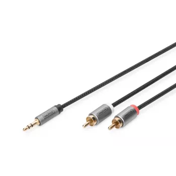 Καλώδιο προσαρμογέα ήχου Digitus DB-510330-010-S 3,5 mm σε RCA 1 m μαύρο