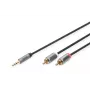 Καλώδιο προσαρμογέα ήχου Digitus DB-510330-010-S 3,5 mm σε RCA 1 m μαύρο