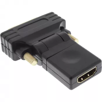 InLine Προσαρμογέας HDMI σε DVI Υποδοχή θηλυκή HDMI / Βύσμα αρσενικό DVI εύκαμπτο επιχρυσωμένο 4K2K