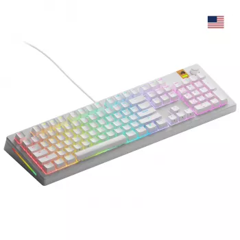 Glorious GMMK 3 HE 100% ενσύρματο gaming πληκτρολόγιο prebuilt, διακόπτες Fox HE, ANSI US, λευκό