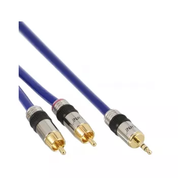 Καλώδιο ήχου InLine Premium 2x βύσμα αρσενικό Cinch / 3,5 mm jack επιχρυσωμένο 2 m