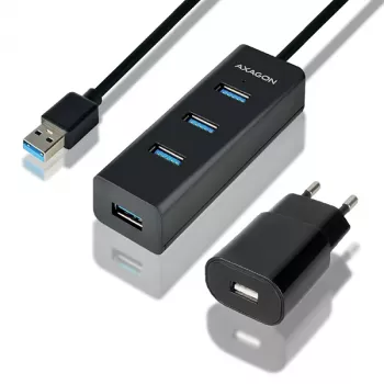 Axagon HUE-S2BP 4x USB 3.0 HUB ΦΟΡΤΙΣΗΣ με καλώδιο 1,2 m και τροφοδοτικό