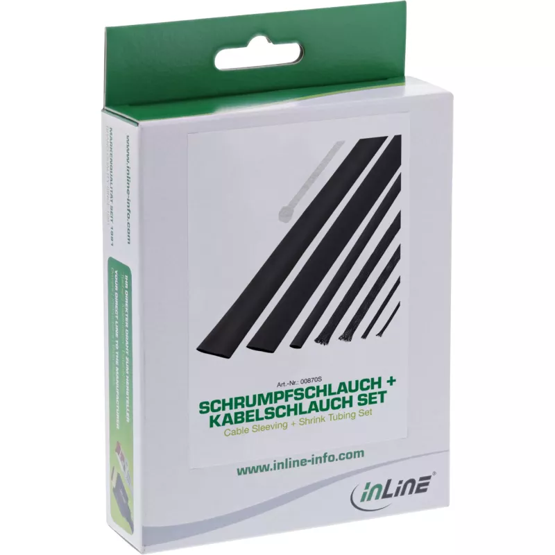InLine Καλώδιο Σετ Sleeving + θερμοσυστελλόμενου σωλήνα μαύρο
