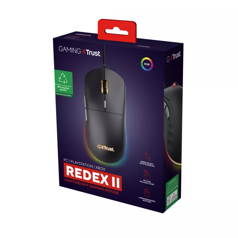 Trust GXT 925 REDEX II Ποντίκι Gaming Δεξιόχειρας USB Type-A Laser 10000 DPI
