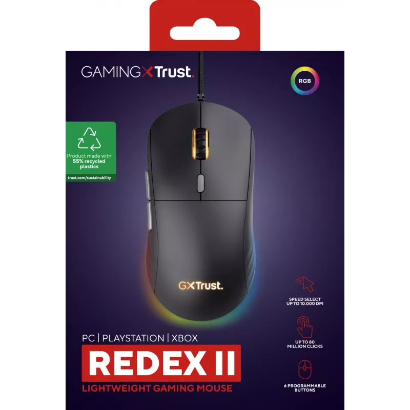 Trust GXT 925 REDEX II Ποντίκι Gaming Δεξιόχειρας USB Type-A Laser 10000 DPI