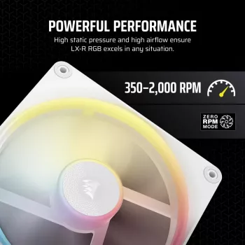 CORSAIR Icue Link Lx140-r RGB 140mm PWM Reverse Ανεμιστήρας Starter Kit - Λευκό