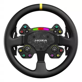 Moza Racing RS V2 Τιμόνι, Τιμόνι, PC, Multi, Ενσύρματο & Ασύρματο, Μαύρο, Ανθρακονήματα, Δέρμα