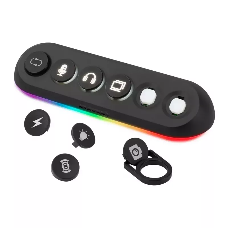 Streamplify HUB DECK 5 διανομέας USB, 4x USB 3.0, 1x USB 2.0, RGB, 12V, καλώδιο τροφοδοσίας ΕΕ, μαύρο
