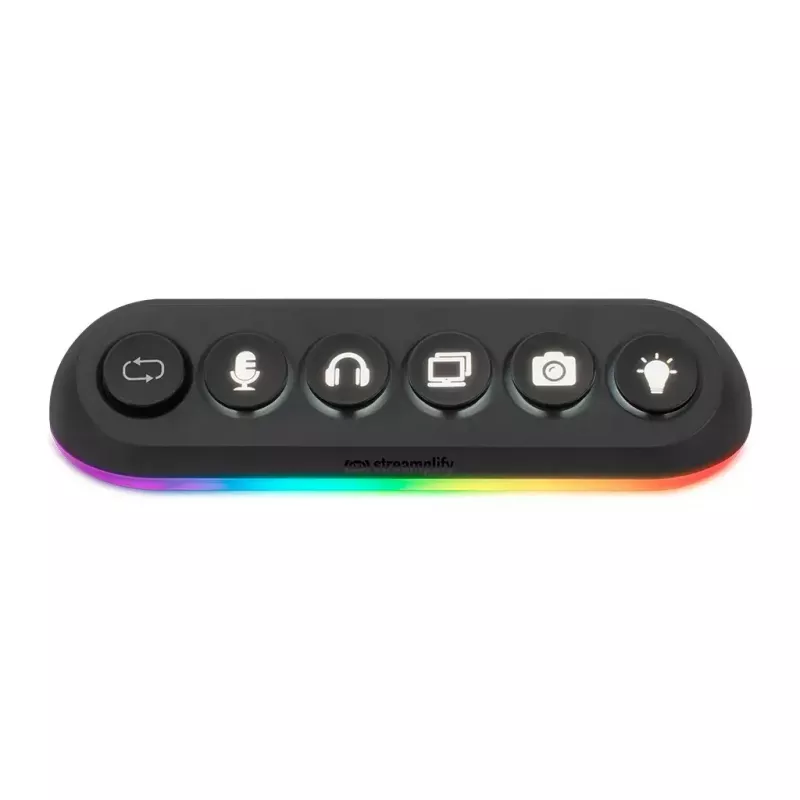Streamplify HUB DECK 5 διανομέας USB, 4x USB 3.0, 1x USB 2.0, RGB, 12V, καλώδιο τροφοδοσίας ΕΕ, μαύρο