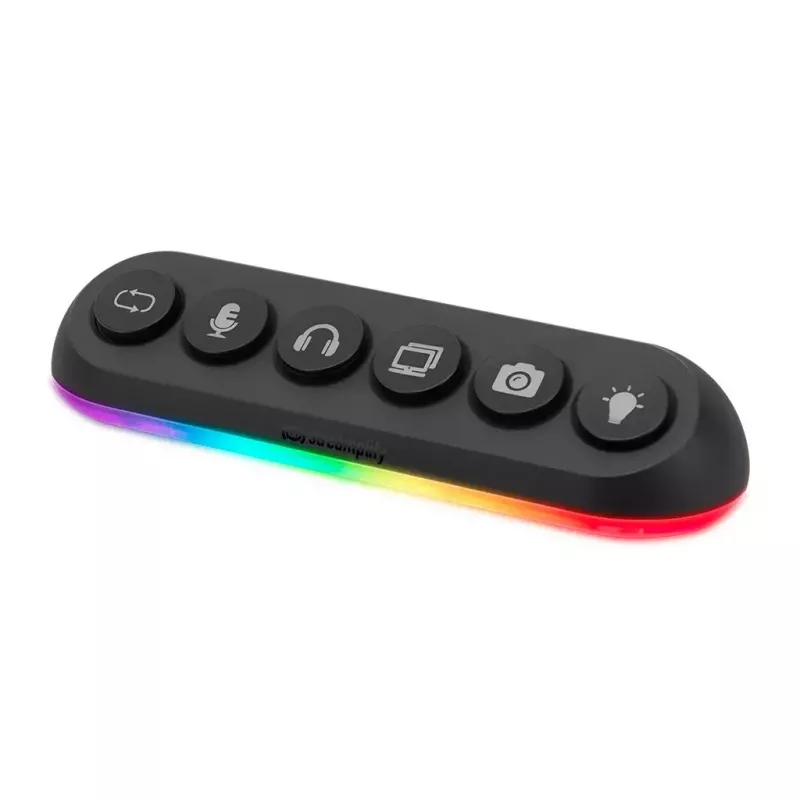 Streamplify HUB DECK 5 διανομέας USB, 4x USB 3.0, 1x USB 2.0, RGB, 12V, καλώδιο τροφοδοσίας ΕΕ, μαύρο