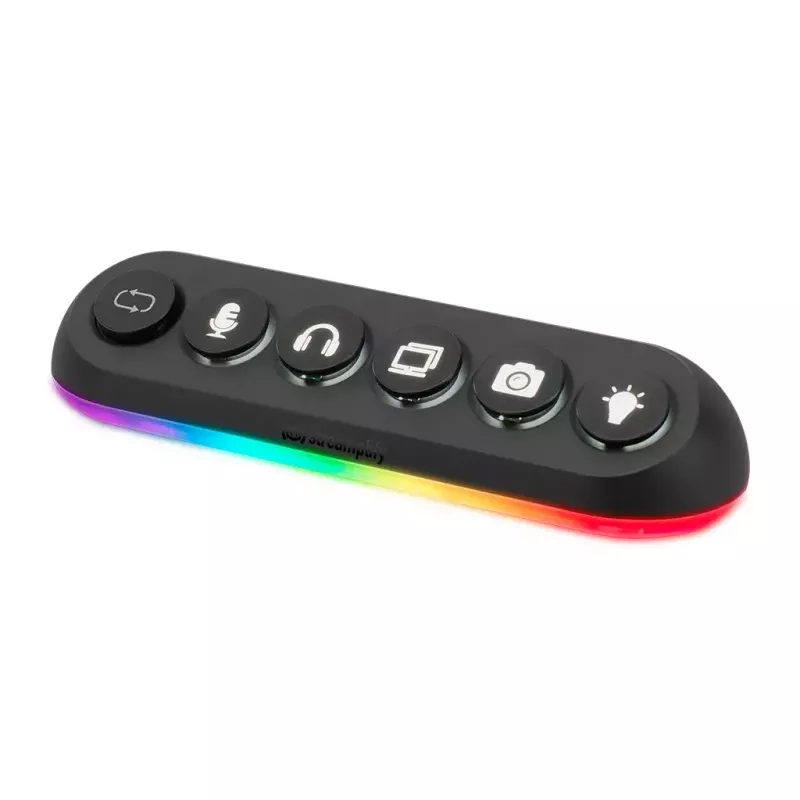 Streamplify HUB DECK 5 διανομέας USB, 4x USB 3.0, 1x USB 2.0, RGB, 12V, καλώδιο τροφοδοσίας ΕΕ, μαύρο
