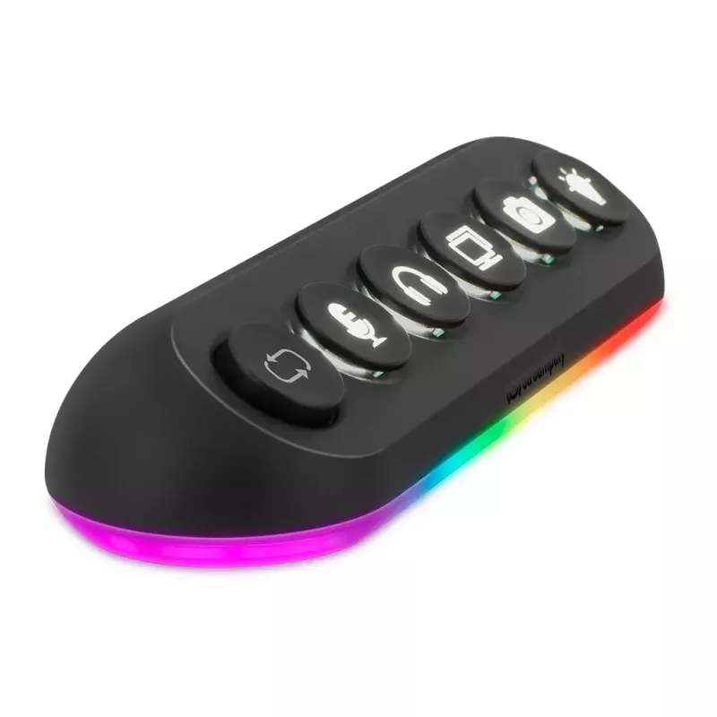 Streamplify HUB DECK 5 διανομέας USB, 4x USB 3.0, 1x USB 2.0, RGB, 12V, καλώδιο τροφοδοσίας ΕΕ, μαύρο