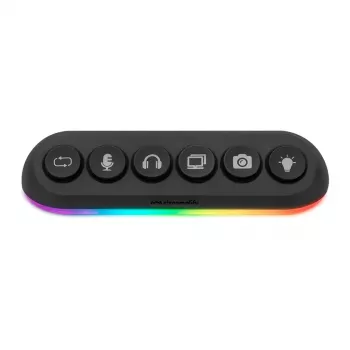 Streamplify HUB DECK 5 διανομέας USB, 4x USB 3.0, 1x USB 2.0, RGB, 12V, καλώδιο τροφοδοσίας ΕΕ, μαύρο
