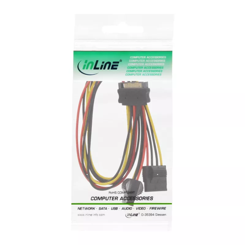 InLine SATA Power Y-καλώδιο 1 IN δύο OUT, 0,03m