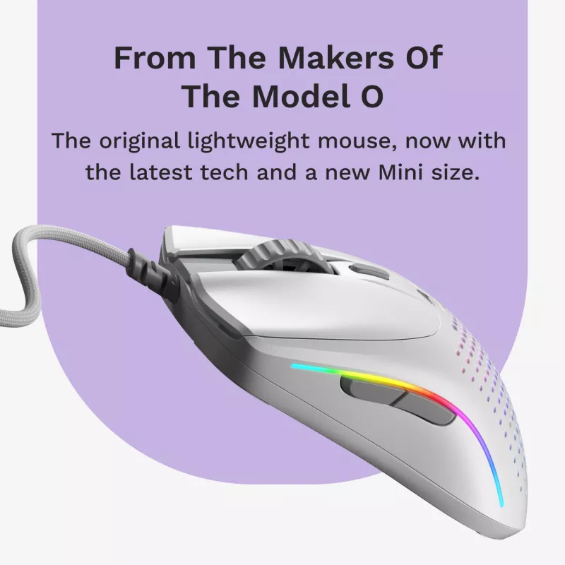 Glorious Gaming Glorious Model O 2 Mini - Ματ λευκό, Δεξιόχειρας, Οπτικό, USB Type-A, 26000 DPI, Λευκό