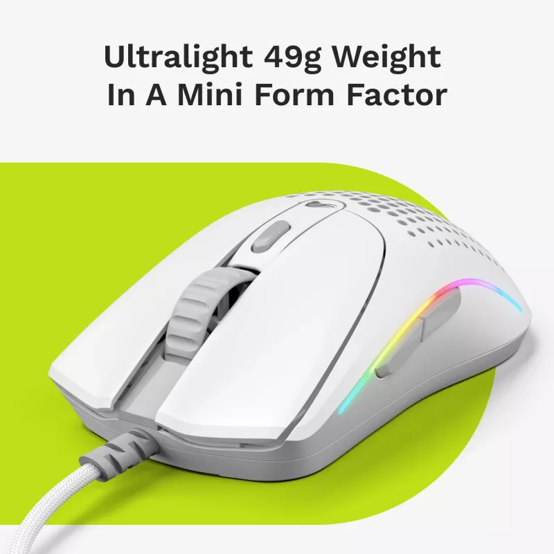 Glorious Gaming Glorious Model O 2 Mini - Ματ λευκό, Δεξιόχειρας, Οπτικό, USB Type-A, 26000 DPI, Λευκό