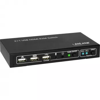 InLine 2x1 HDMI KVM Switch, 2x1, HDMI 4K2K, USB 2.0-Hub, με Ήχο