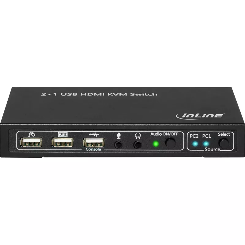 InLine 2x1 HDMI KVM Switch, 2x1, HDMI 4K2K, USB 2.0-Hub, με Ήχο