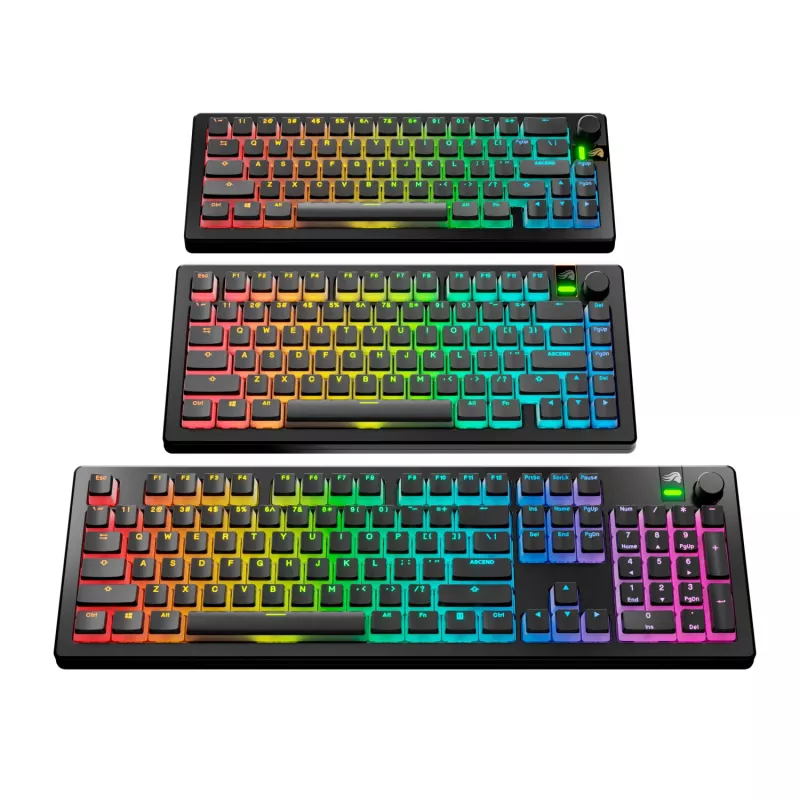 Glorious GPBT Aura V3 σετ keycaps, διάταξη ANSI (US), PBT, Doubleshot, μαύρο