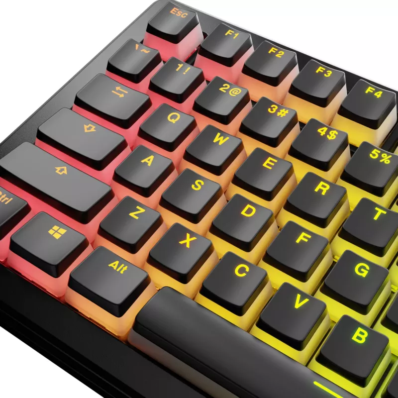 Glorious GPBT Aura V3 σετ keycaps, διάταξη ANSI (US), PBT, Doubleshot, μαύρο
