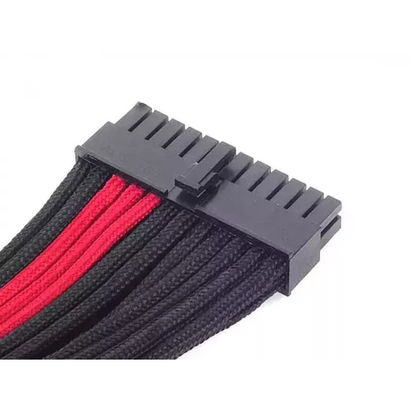 SilverStone SST-PP07-MBBR καλώδιο προέκτασης ATX 24 ακίδων, 0,3 m, μαύρο/κόκκινο