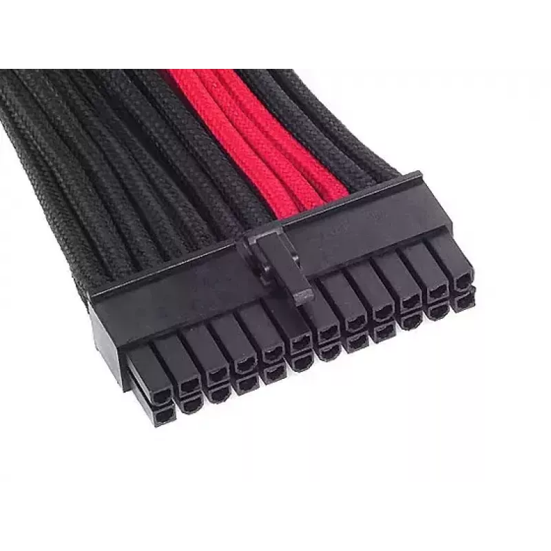 SilverStone SST-PP07-MBBR καλώδιο προέκτασης ATX 24 ακίδων, 0,3 m, μαύρο/κόκκινο