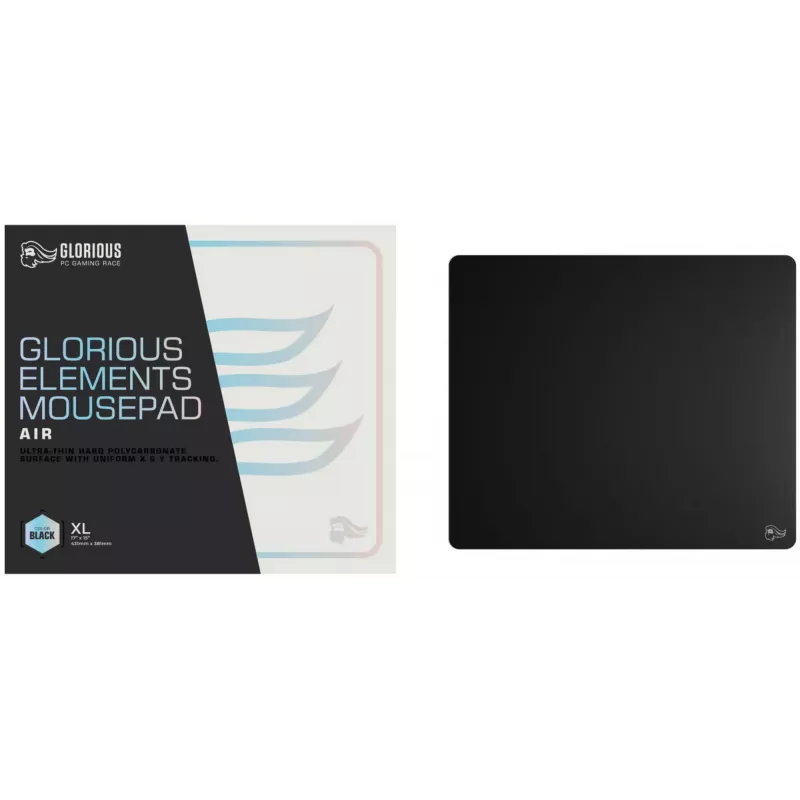 Glorious Gaming Glorious Element Mouse Pad - Air, μαύρο, μονόχρωμο, πολυανθρακικό, αντιολισθητική βάση, πατάκι ποντικιού gaming
