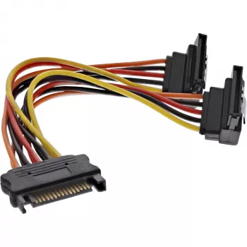 InLine Καλώδιο τροφοδοσίας SATA-Y SATA-υποδοχή θηλυκό / 2x SATA-βύσμα αρσενικό με ασφάλιση 0,15 m