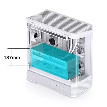 Κουτί υπολογιστή Jonsbo D400 Midi Tower ATX Tempered Glass – Λευκό