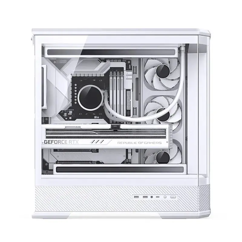 Κουτί υπολογιστή Jonsbo D400 Midi Tower ATX Tempered Glass – Λευκό