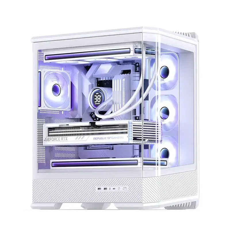 Κουτί υπολογιστή Jonsbo D400 Midi Tower ATX Tempered Glass – Λευκό