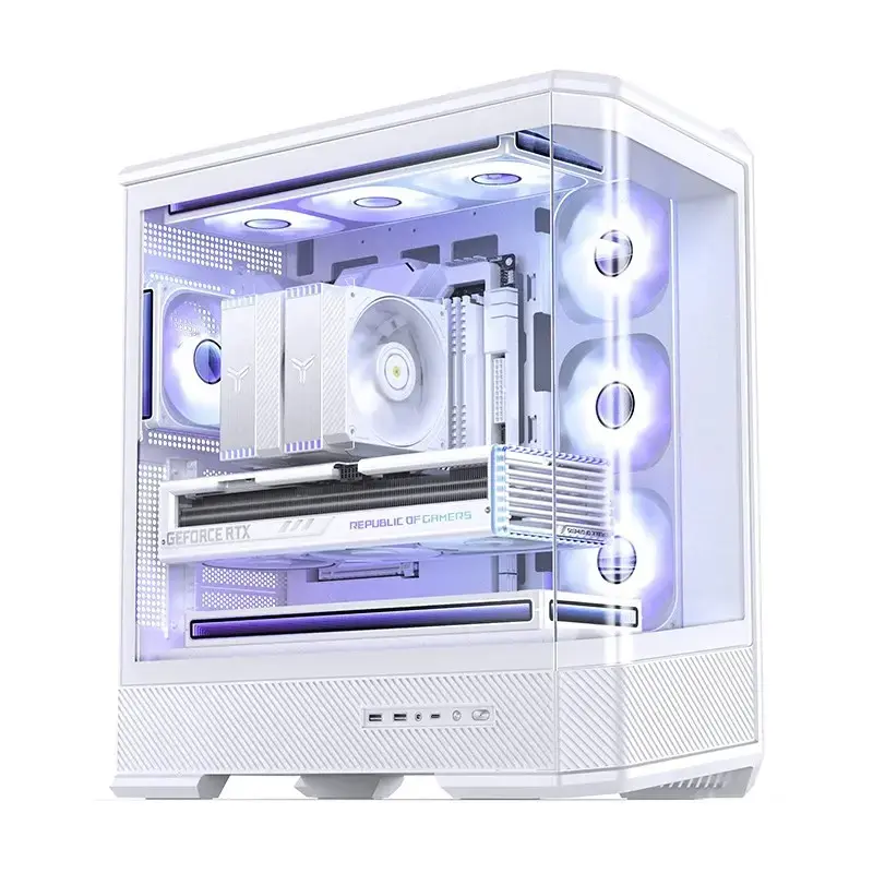 Κουτί υπολογιστή Jonsbo D400 Midi Tower ATX Tempered Glass – Λευκό