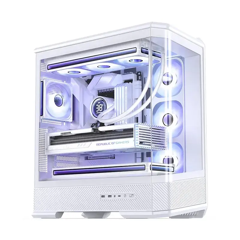 Κουτί υπολογιστή Jonsbo D400 Midi Tower ATX Tempered Glass – Λευκό