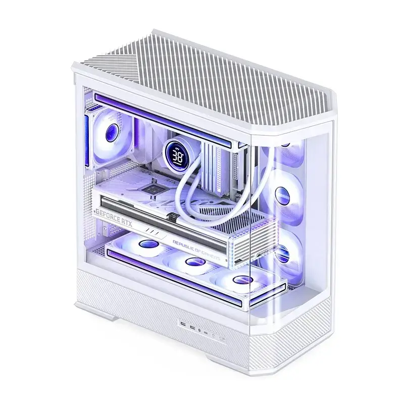 Κουτί υπολογιστή Jonsbo D400 Midi Tower ATX Tempered Glass – Λευκό