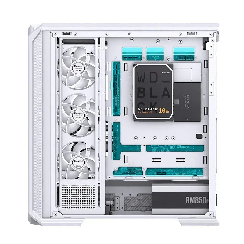 Κουτί υπολογιστή Jonsbo D400 Midi Tower ATX Tempered Glass – Λευκό