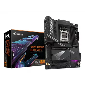 GIGABYTE X870 AORUS ELITE WIFI7 Μητρική - Υποστηρίζει AMD Ryzen 9000 CPUs, 16+2+2 φάσεις VRM, έως 8000MHz DDR5 (OC), 3xPCIe 5.0 + 1xPCIe 4.0, Wi-Fi 7, 2.5GbE LAN, USB 4