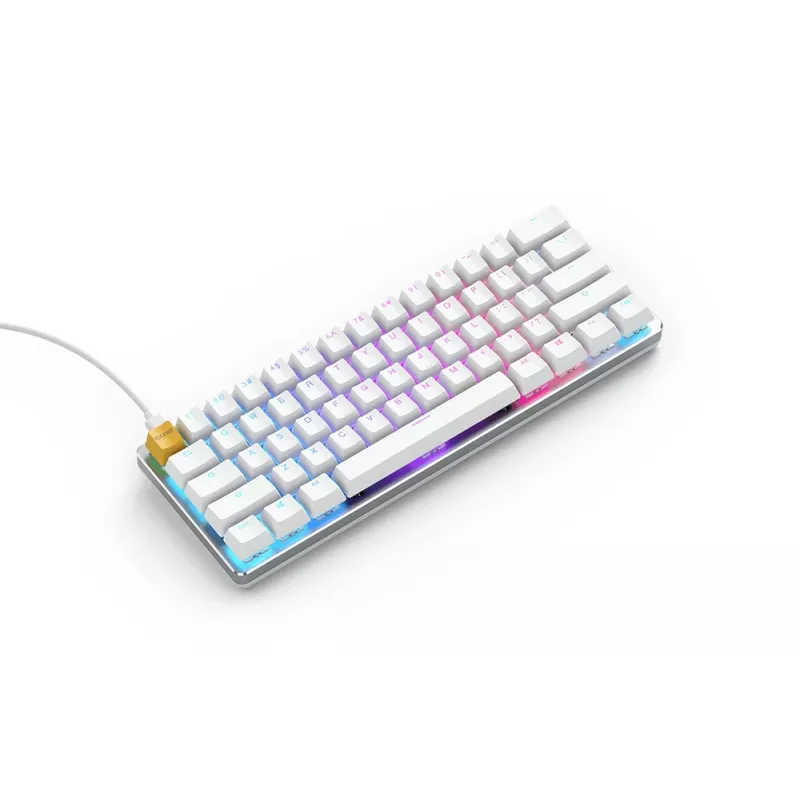 Glorious Gaming GMMK Πληκτρολόγιο USB QWERTY US International Ασήμι, Λευκό